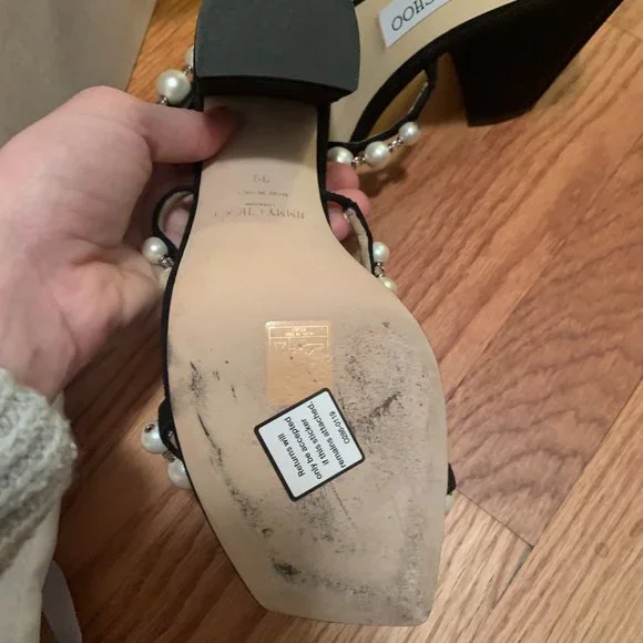 JIMMY CHOO Suede Beaded Accents Slides - Size 9 - Picture 11 of 11